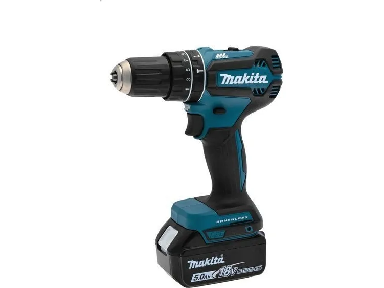 Makita DHP485RTJ - Hammerbor/skruemaskine - ledningfri - 2-hastigheders - nøgleløs borepatron 13 mm - 50 N·m - 18 V
