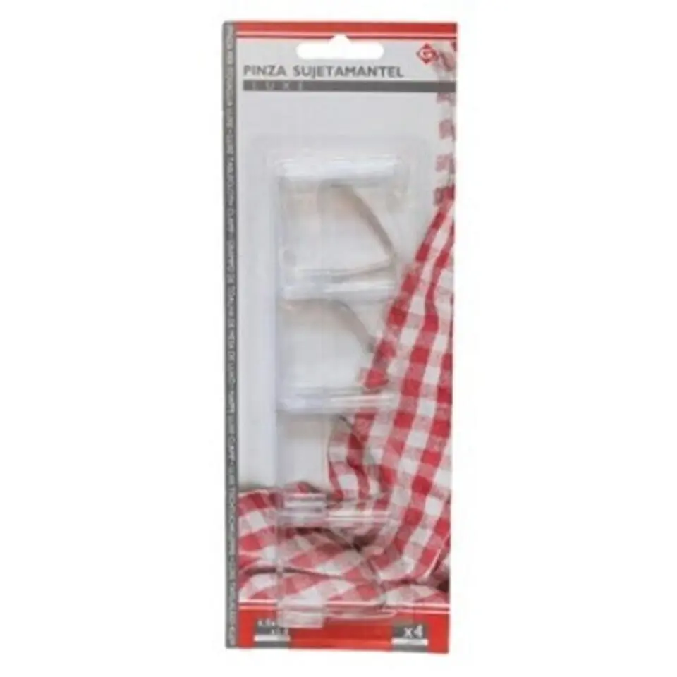 Gerimport Tafelkleed klemmen - 4x - transparant - 4,5 x 6 cm