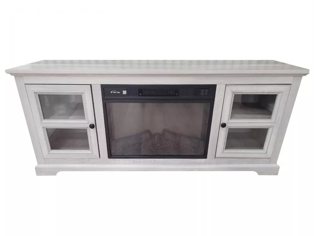 Buffet avec cheminée électrique couleur gris 2000W