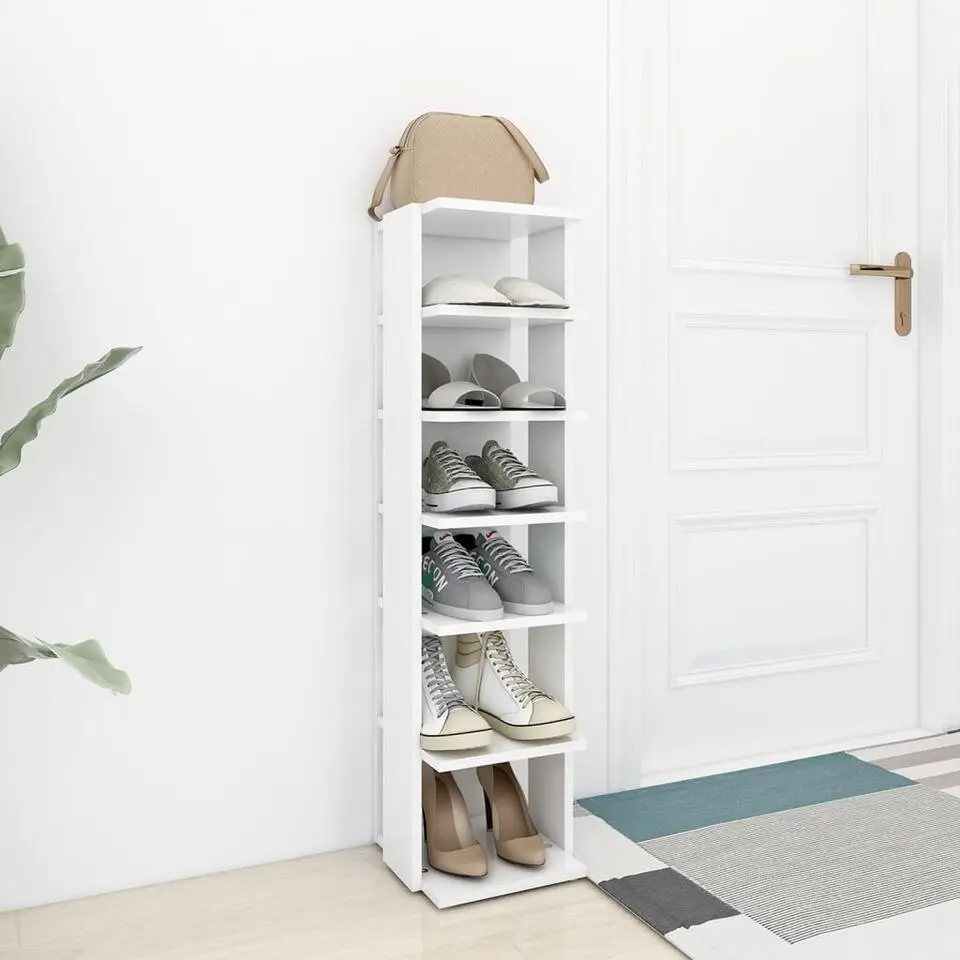 vidaXL - Schoenrek - Wit - Bewerkt hout
