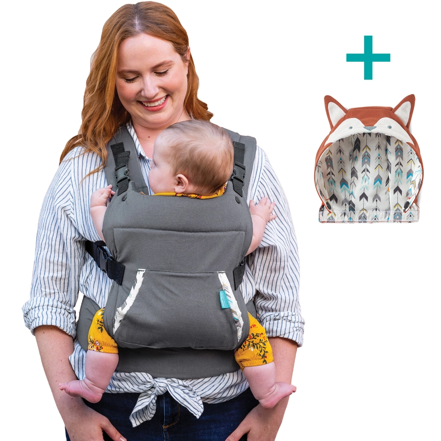 Infantino Cuddle Up Ergonomische Babytrage mit Kapuze (Fuchs)