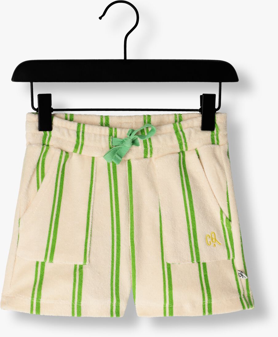 CARLIJNQ witte carlijnq korte broek stripes green -short loose fit