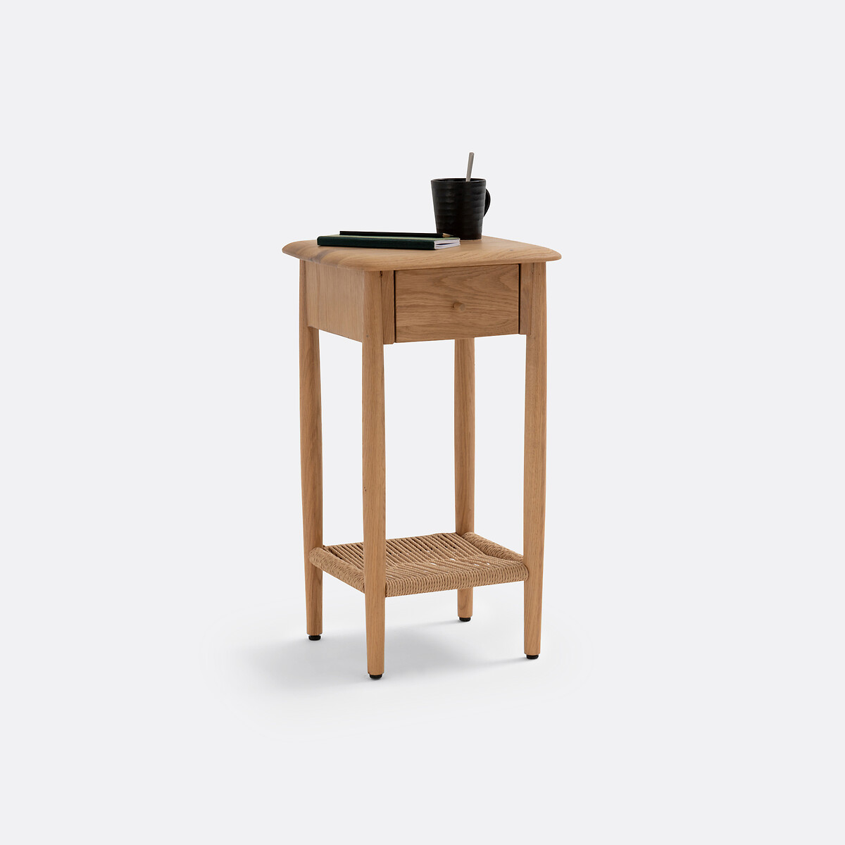 LA REDOUTE INTERIEURS<br>Mesa de cabeceira em carvalho maciço e vime, Malora