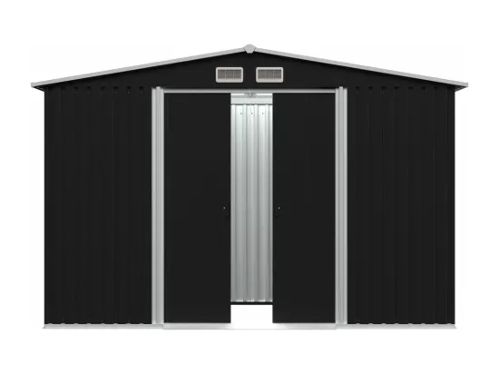 Abri de stockage pour jardin Anthracite Acier 257x205x178