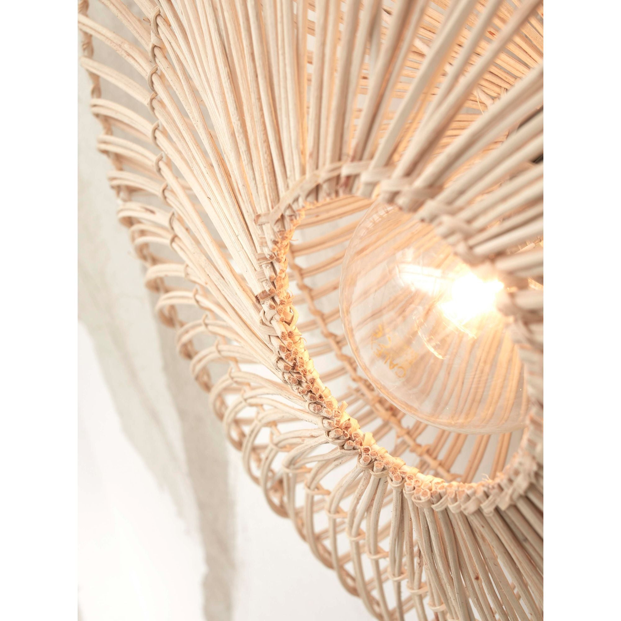 GOOD&MOJO Wandlamp Zanzibar - Rotan Wit - Ã40cm