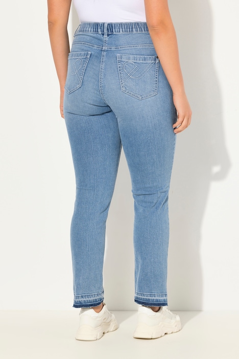 Jeans Sammy, schmales Bein, Stretch, Fransensaum