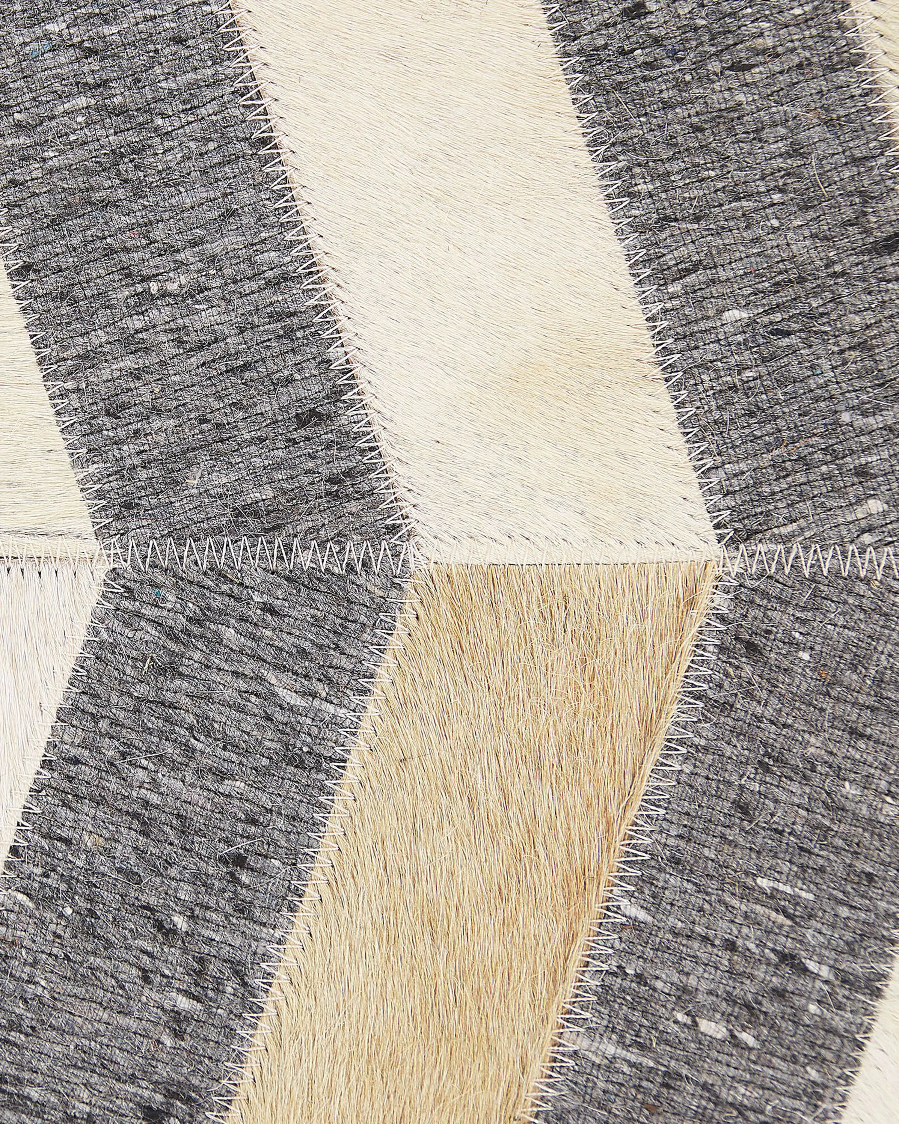Vloerkleed BAGGOZE Donkergrijs 160 x 230 cm Leer