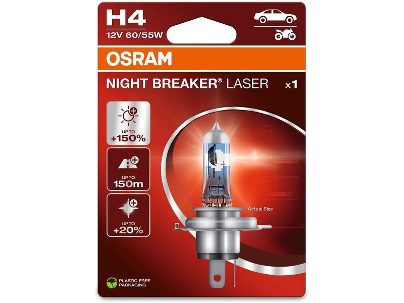 OSRAM H4 Night Breaker Laser Next Generation H4 60/55 W 12 Leuchte (H4) für PKW