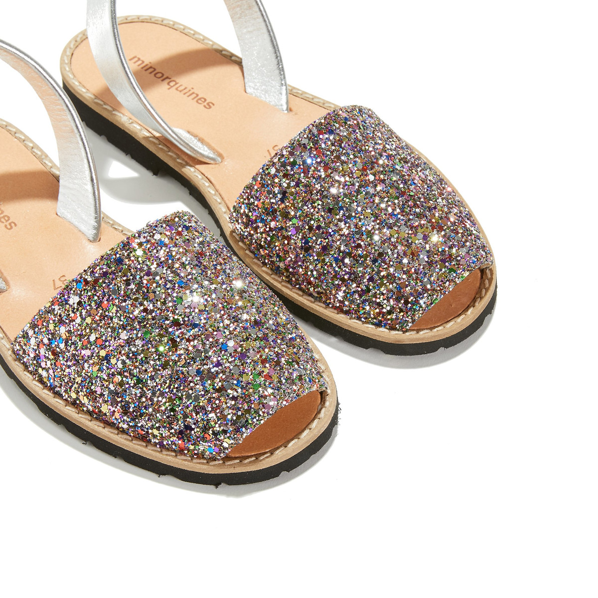 MINORQUINES<br>Sandálias rasteiras com lantejoulas AVARCA PAILLETTES