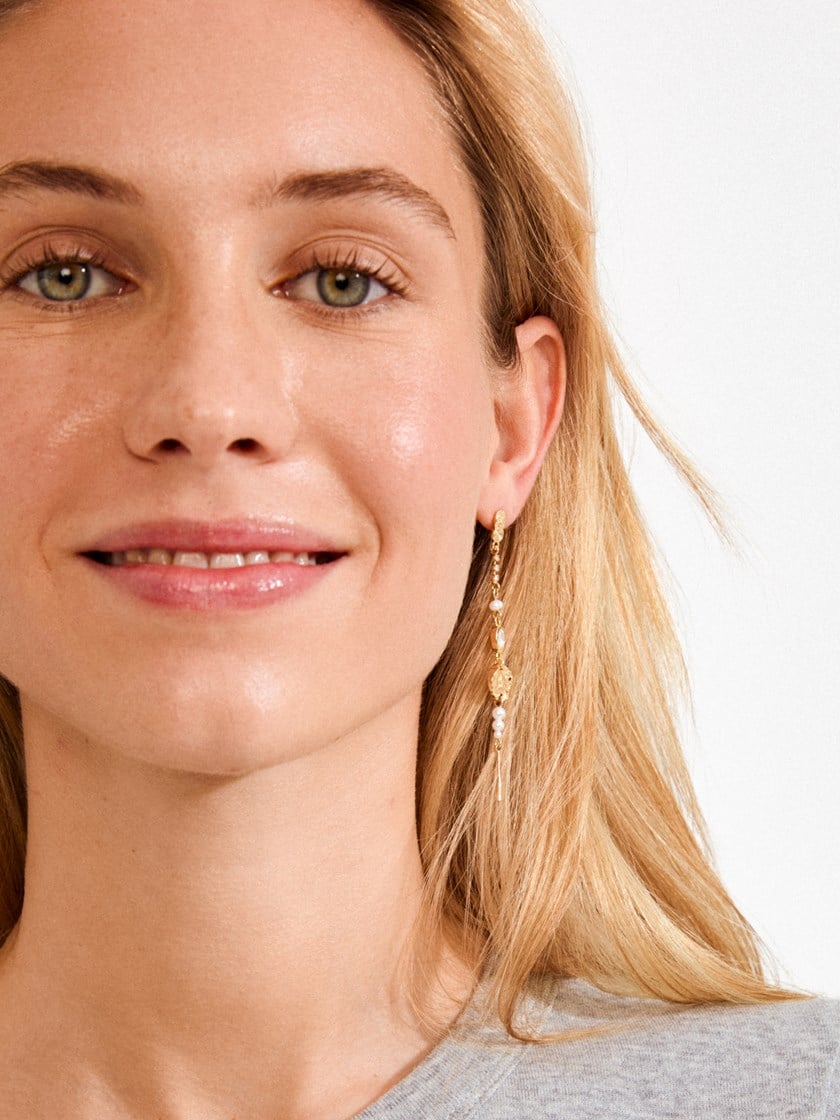 Fire Earrings Old Gold