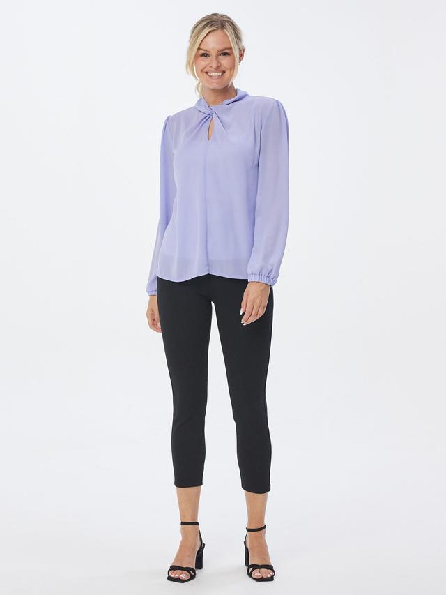 Bluse Stehkragen mit Knotendetail