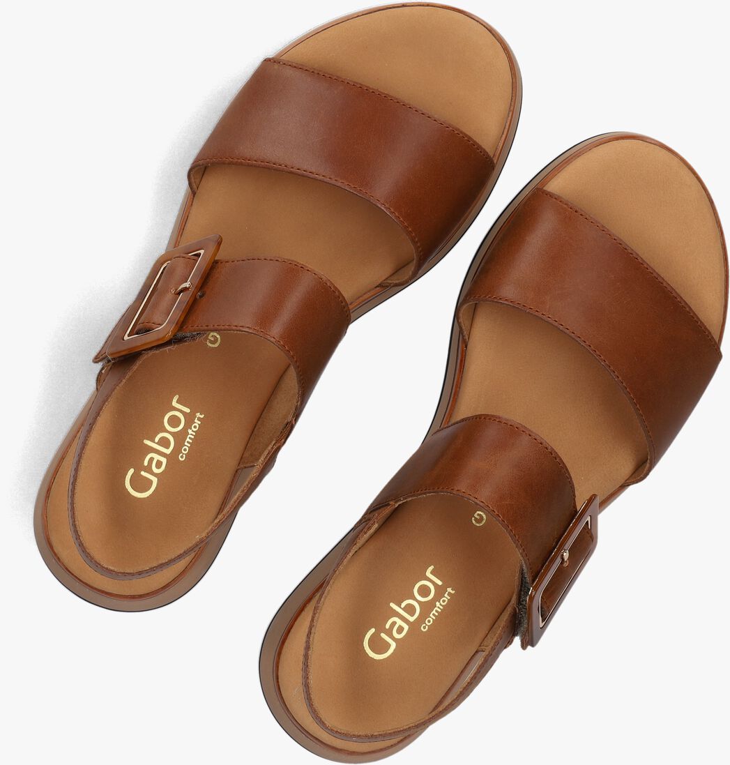 bruine gabor platte sandalen 744