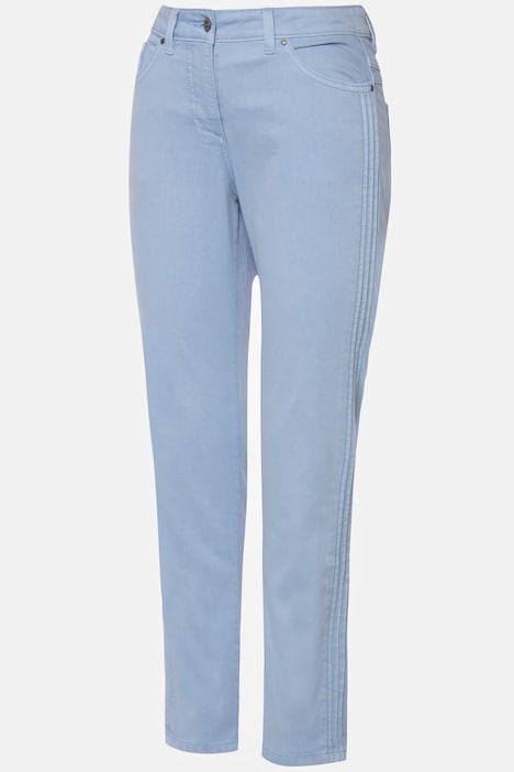 Jeans Tina, gerade Passform, seitliche Zierfalten, 5-Pocket