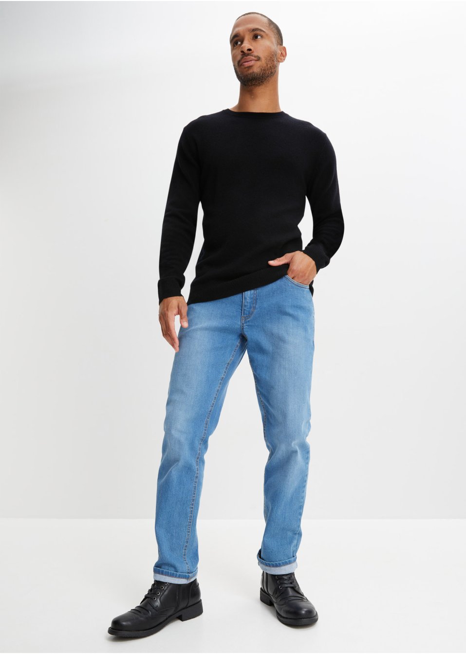 Pull en laine avec teneur en Good Cashmere Standard®, col rond