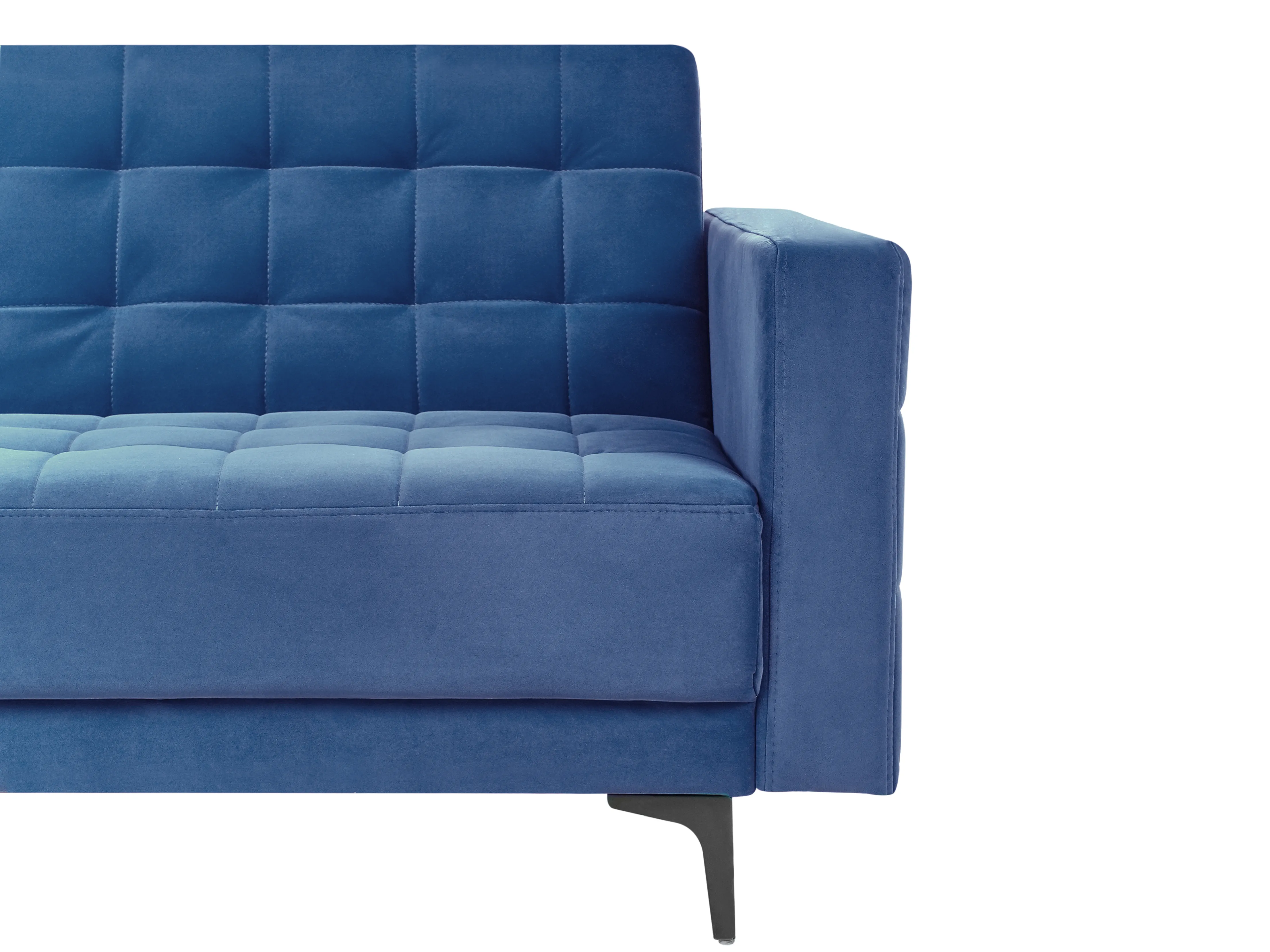 Modulaire hoekslaapbank 4-zits ABERDEEN Fluweel Blauw rechtszijdig