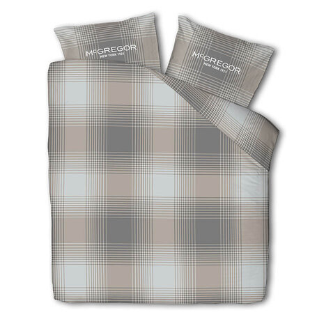 Dekbedovertrek Flanel - Taupe Tartan