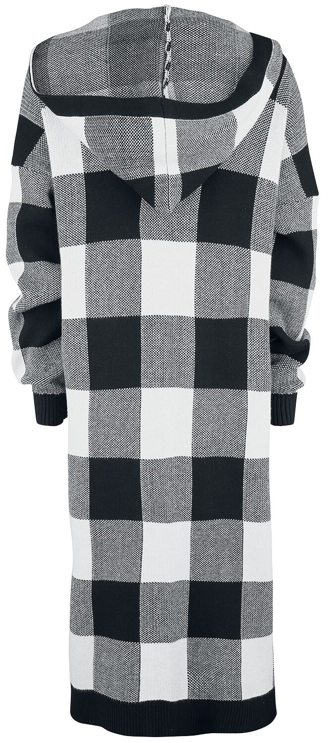 Gilet À Capuche À Carreaux Noir/Blanc | Rock Rebel by EMP Cardigan