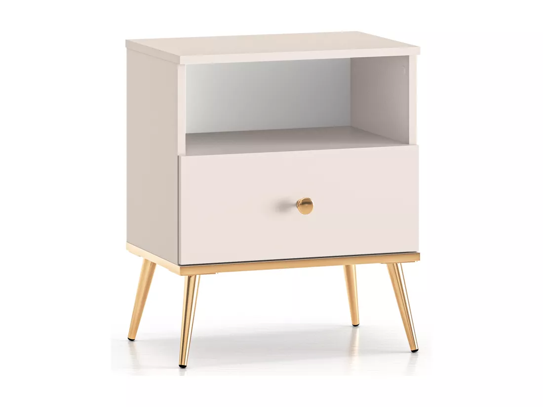 Table de chevet avec tiroir - 50 cm - grège - SELGIN