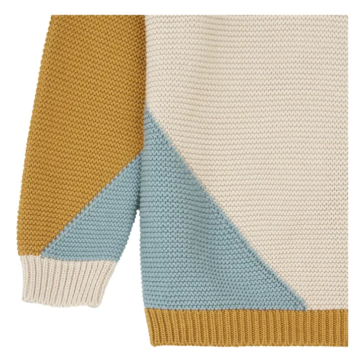 Yuki Pull Chunky Coton Bio Color Block | Beige