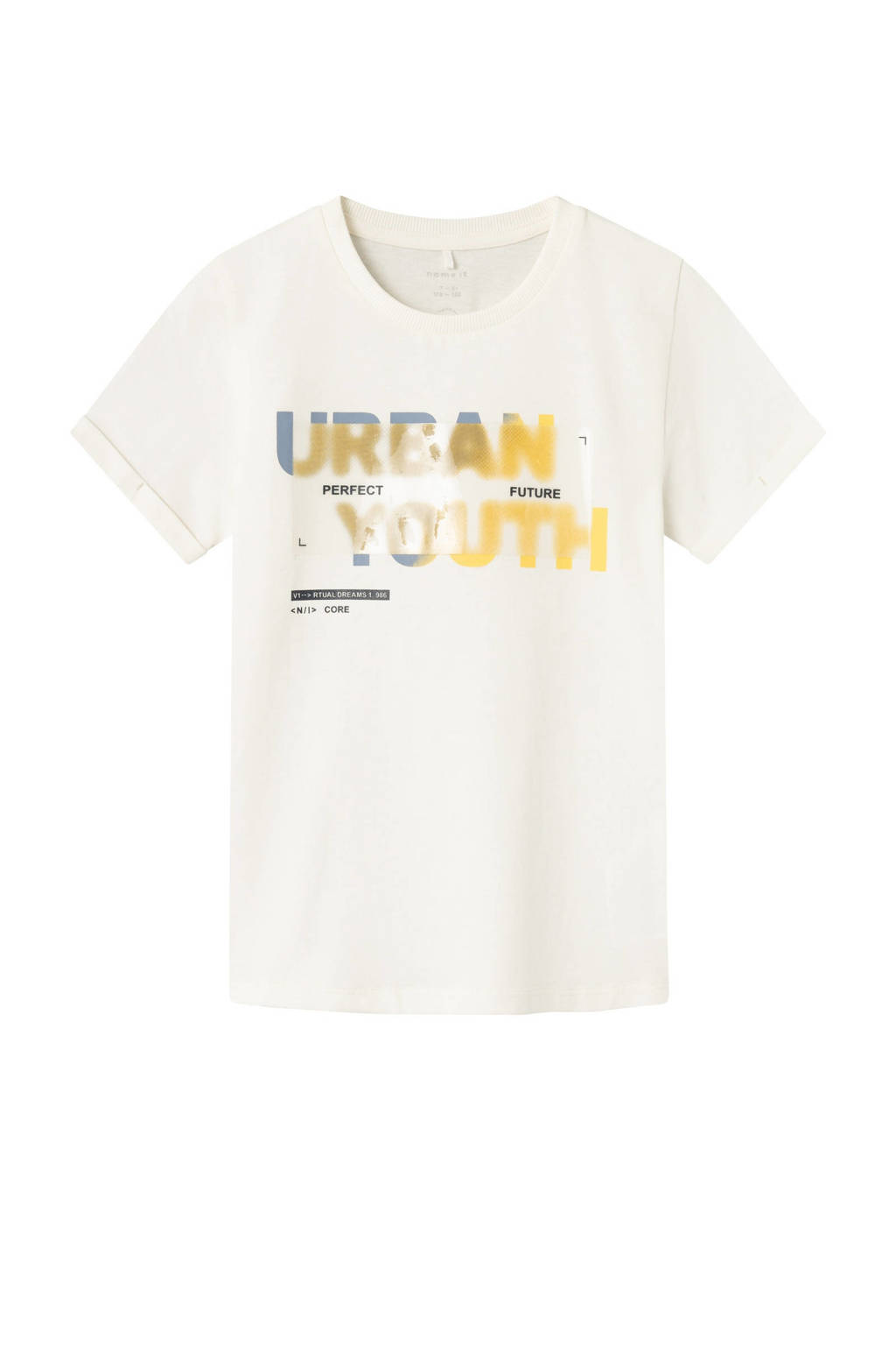 NAME IT T-shirt NKMDEFAN met printopdruk wit