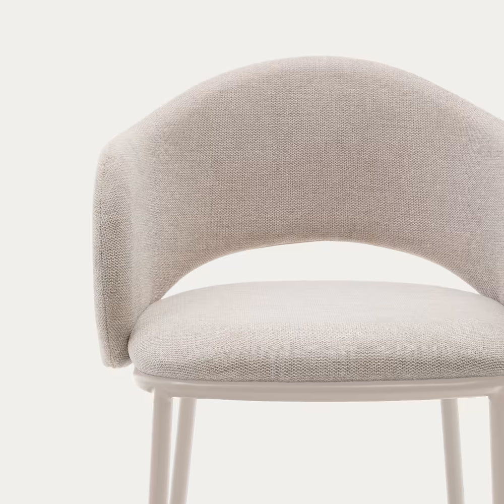 Kave Home Maina Barkruk - Chenille - Beige
