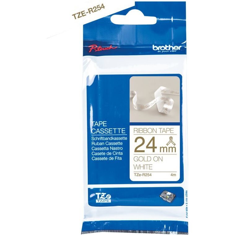 Brother TZE-R234 ruban d'étiquette Doré sur blanc