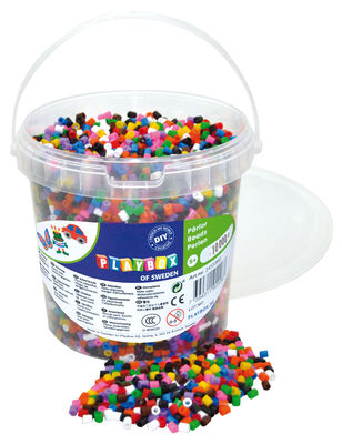 Playbox Rørperler 10 Farger I Bøtte 10000 Stk