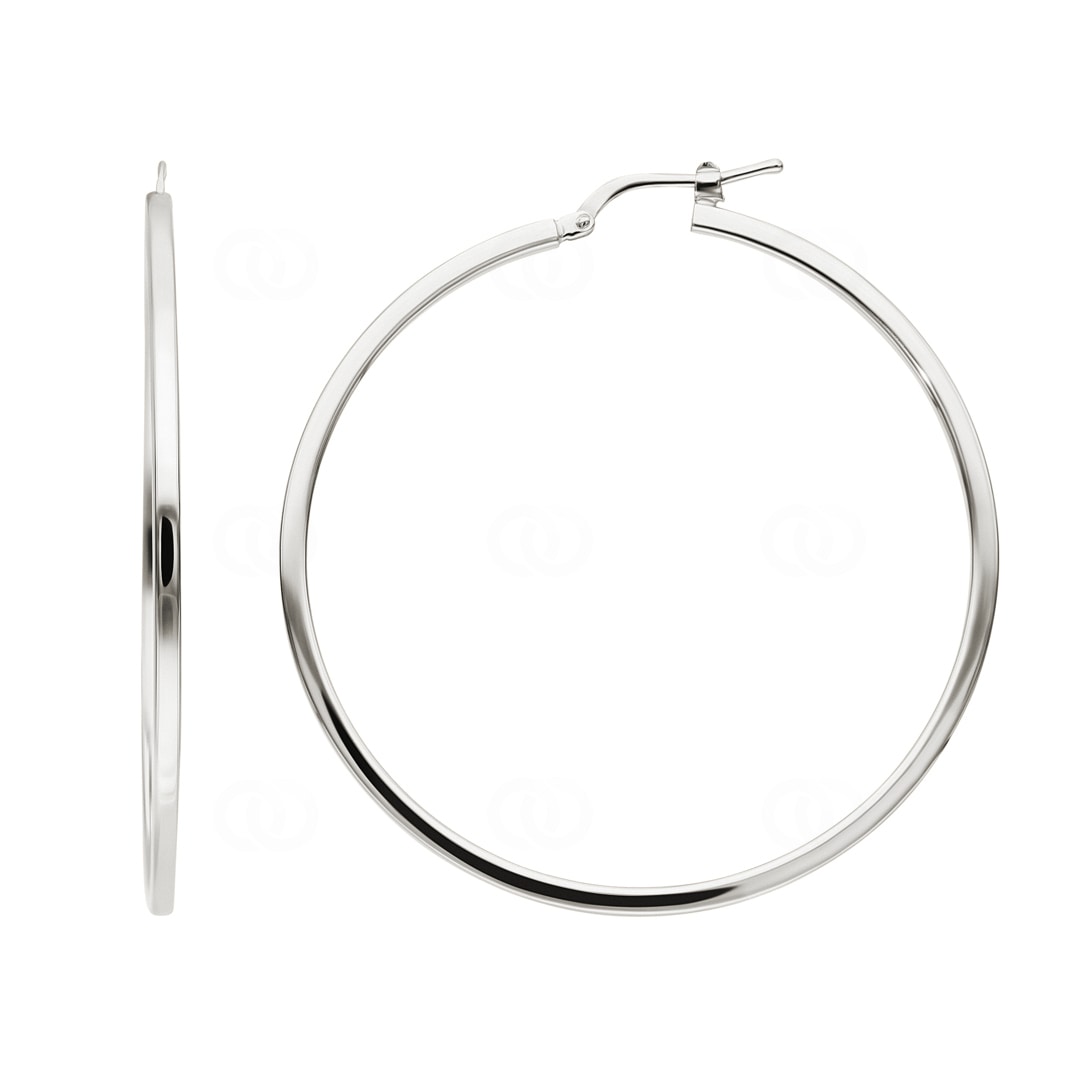 Kreolen 925 Silber massiv rhodiniert 2 x 2mm Ø 45mm