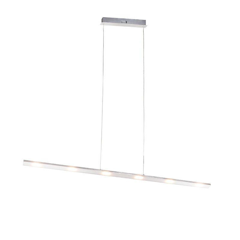 Design hanglamp staal met touch-dimmer incl. LED - Platina