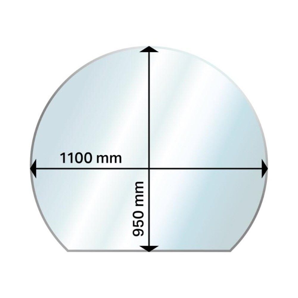 GLASSOVNPLATE ADURO RUND MED BAKKANT 6X950X1100MM