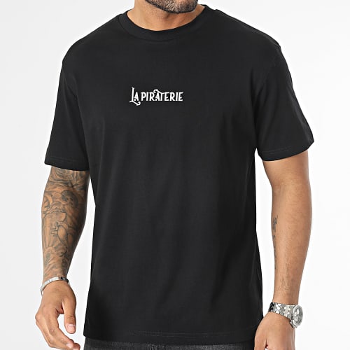Tee Shirt Oversize Large Wave Logo Noir Blanc