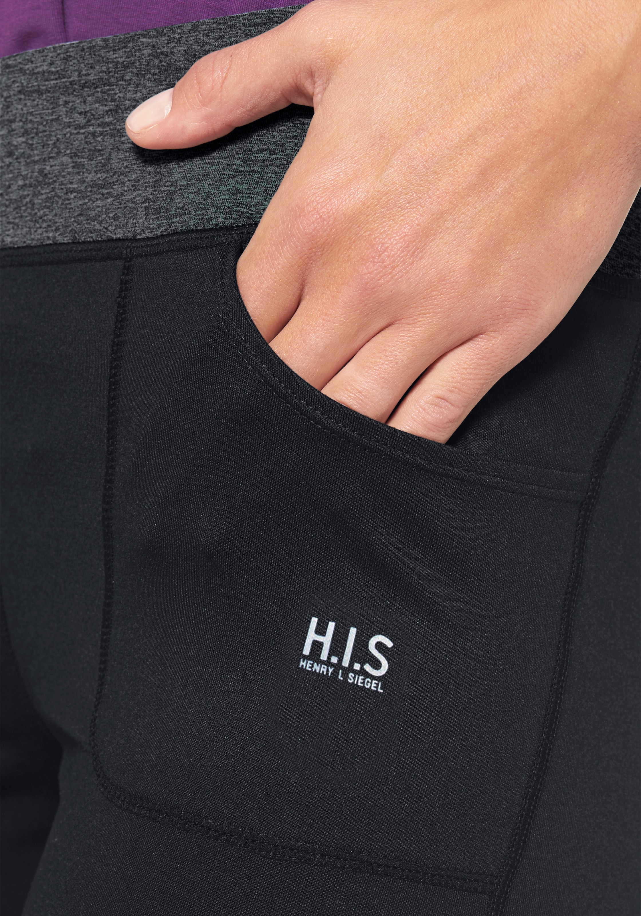 H.I.S Leggings »aus recyceltem Material«  Bund mit Wickeloptik