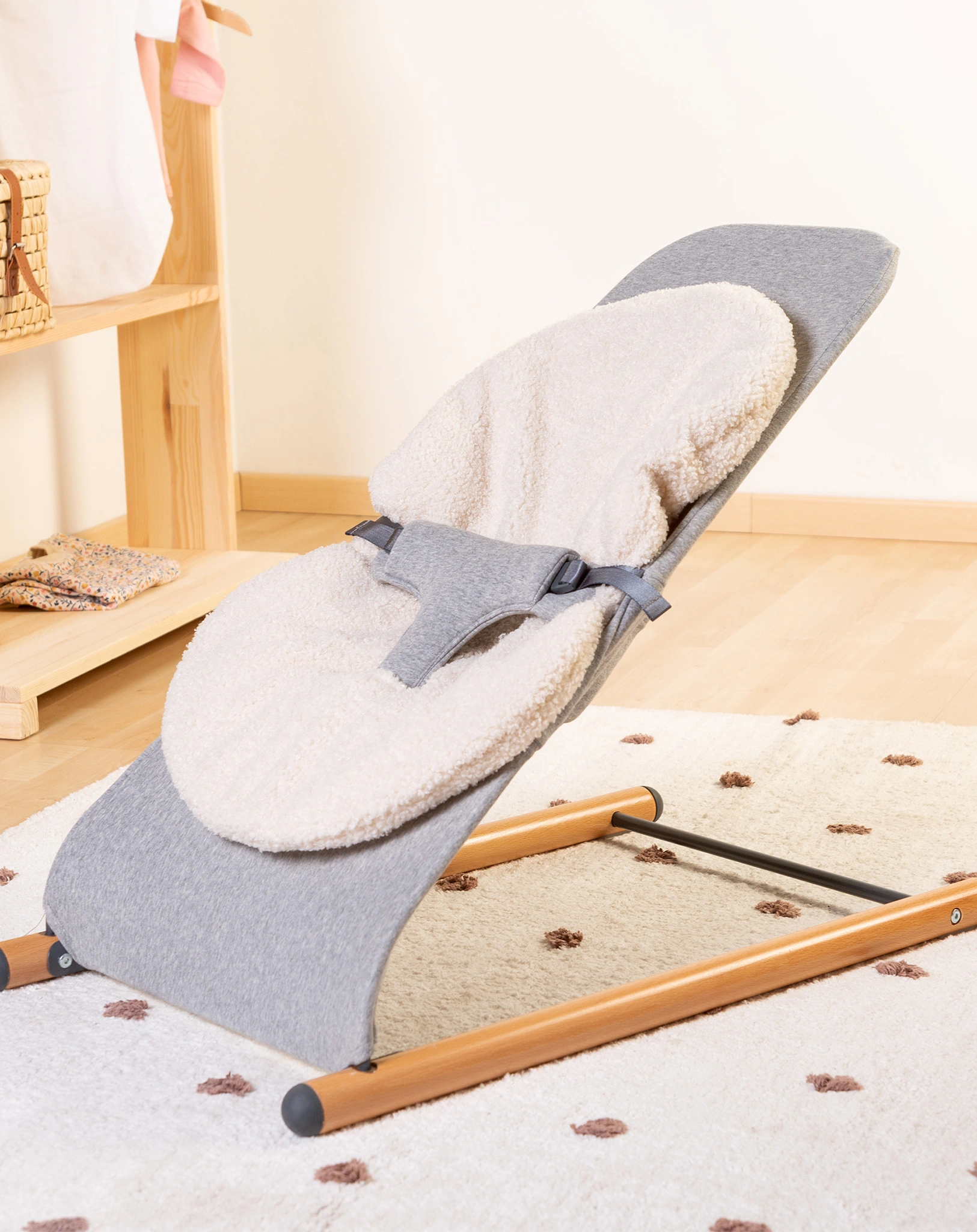 Babywippe EVOLUX JERSEY in natur/grau