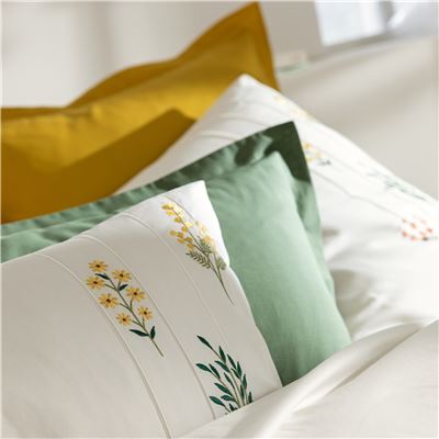 Linge de lit percale brodée