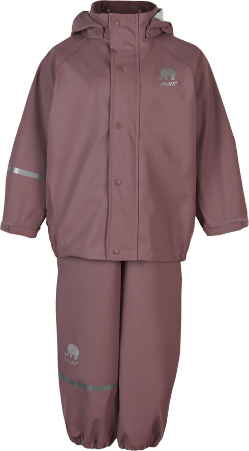 CeLaVi Basic rainwear set -solid PU Rose brown