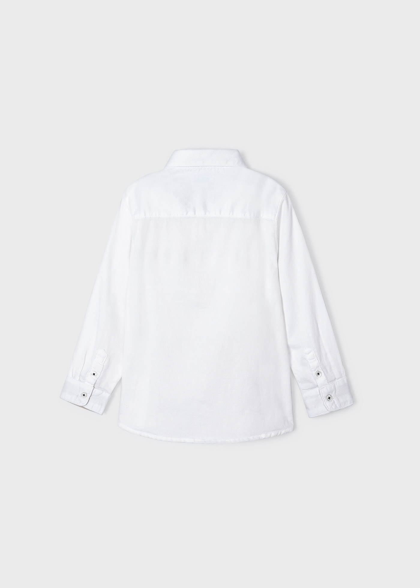 Camisa de manga comprida com detalhes contrastantes, feita de algodão sustentável, para meninos.