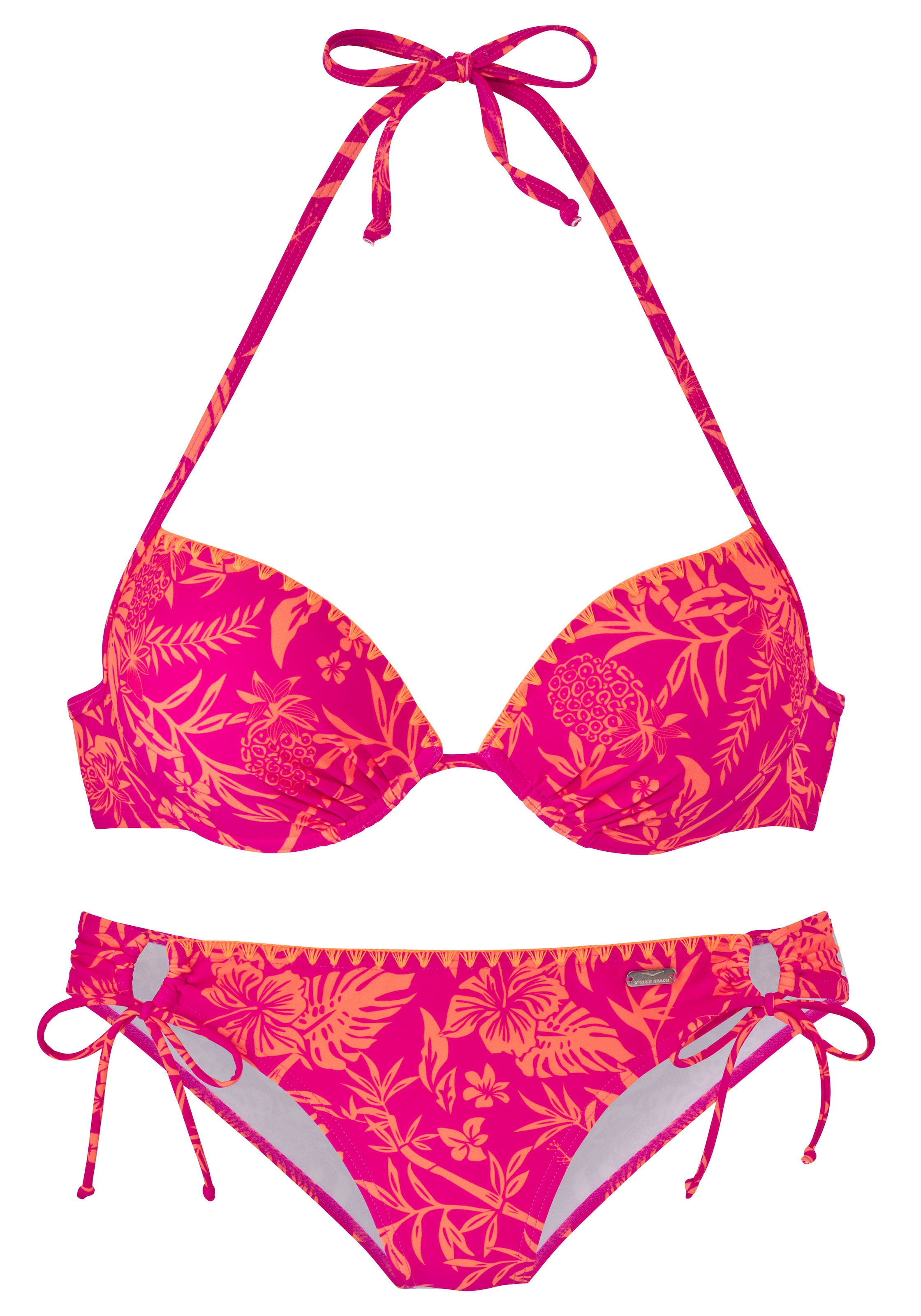 Venice Beach Push-Up-Bikini »Kensi« mit Kontrasthäkelkante