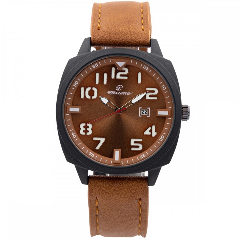 Montre Homme CHTIME bracelet Cuir Marron