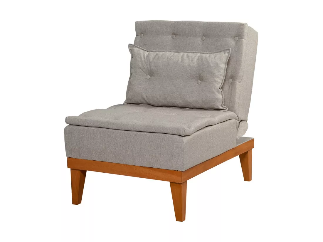Fauteuil convertible tissu crème Sporka 62cm