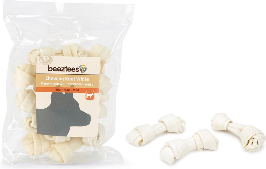 Beeztees kauwknoop wit 7 cm 12 stuks