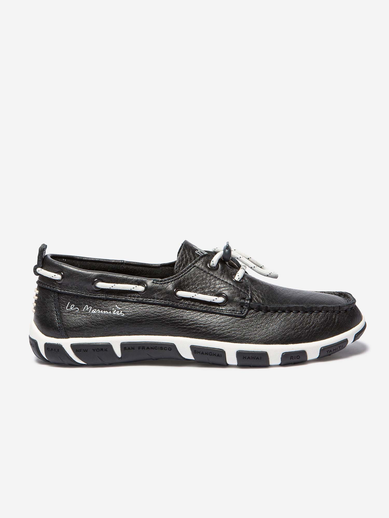 Chaussures Bateau Femme Cuir Marine
