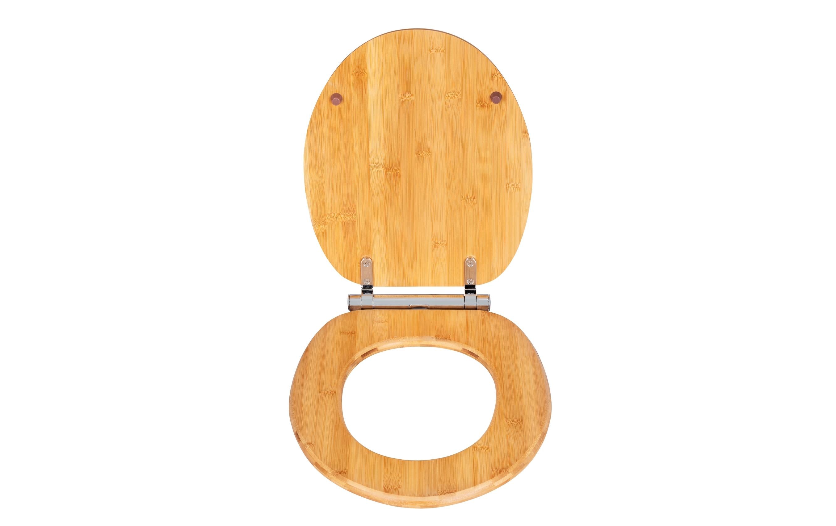 Toilettensitz Bambusa mit Fix-Clip, HellbraunWC-Sitz in Holzoptik