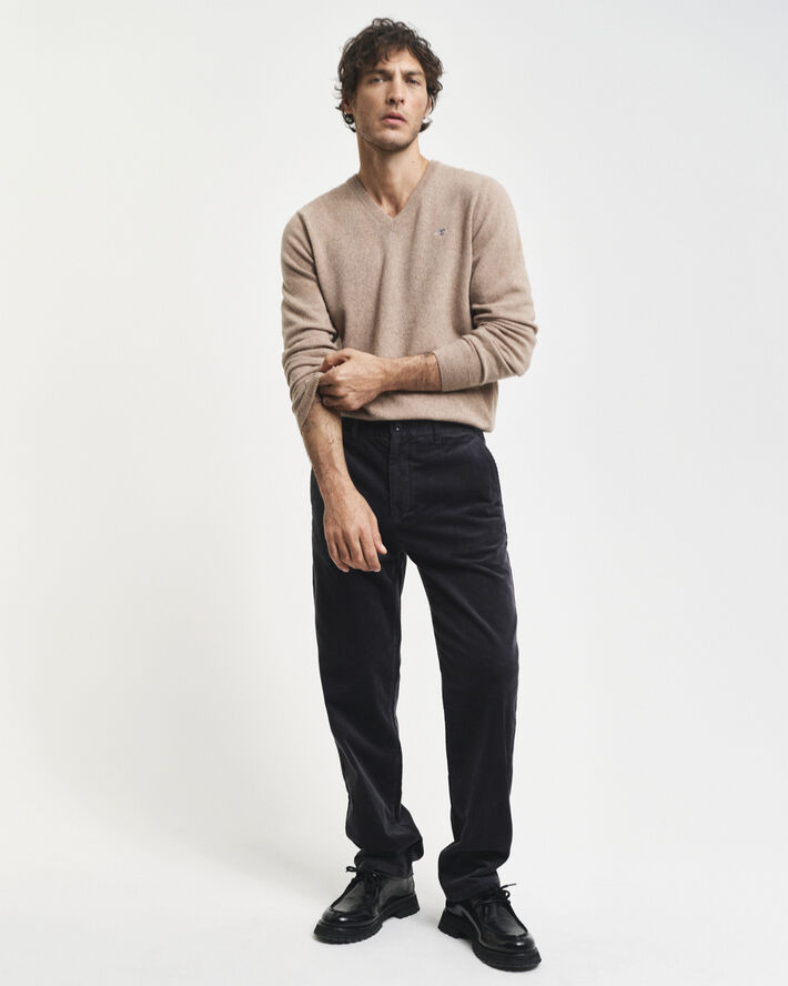 Gant REGULAR CORD CHINOS Black grey