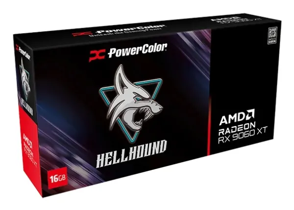PowerColor Hellhound Radeon RX 9060 XT - Grafikkort - Radeon RX 9060 XT - 16 GB GDDR6 - PCIe 5.0 x16 - HDMI, 2 x DisplayPort