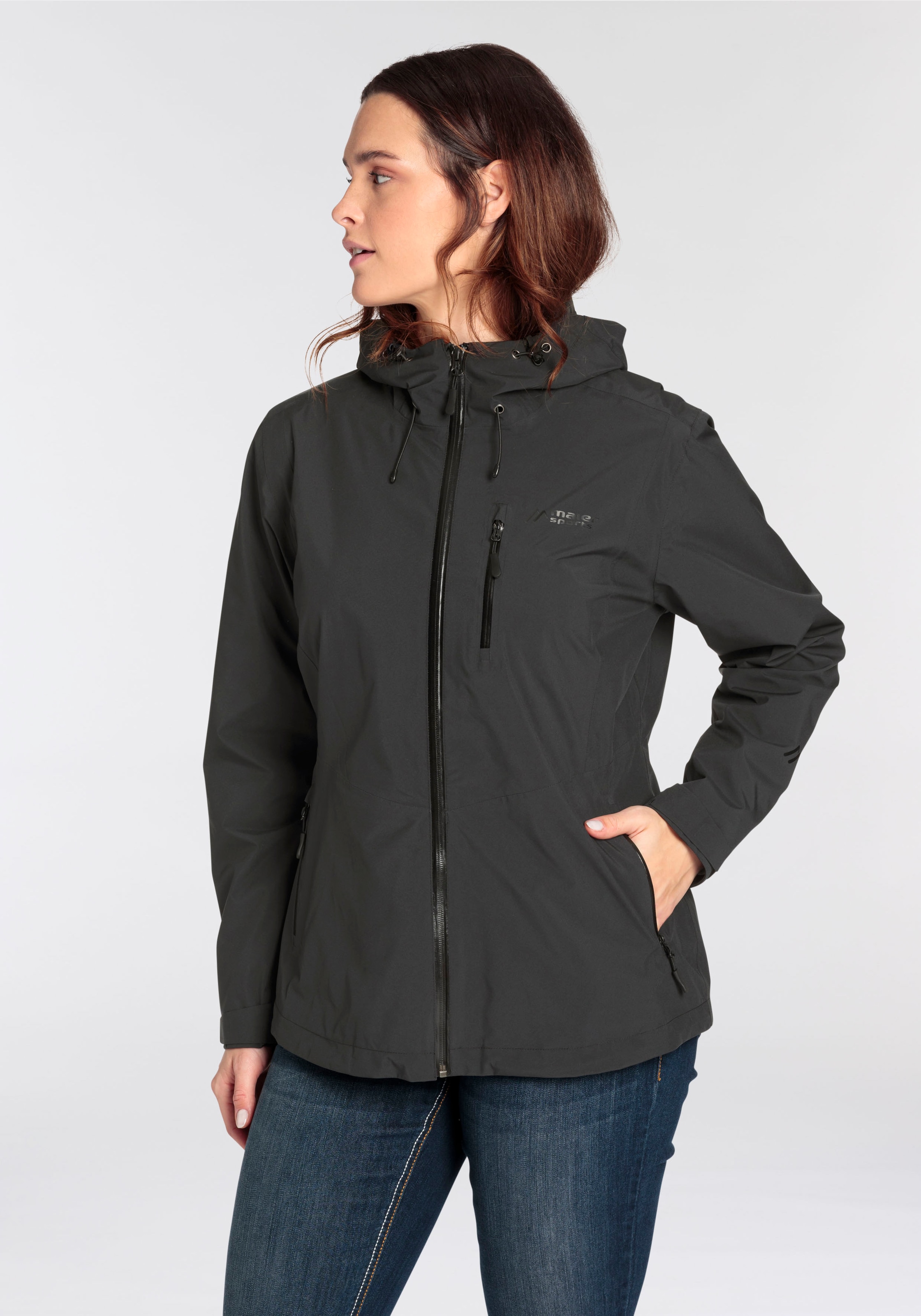 Maier Sports Funktionsjacke mit Kapuze Wasserdichte Übergangsjacke, auch in grossen Grössen erhältlich