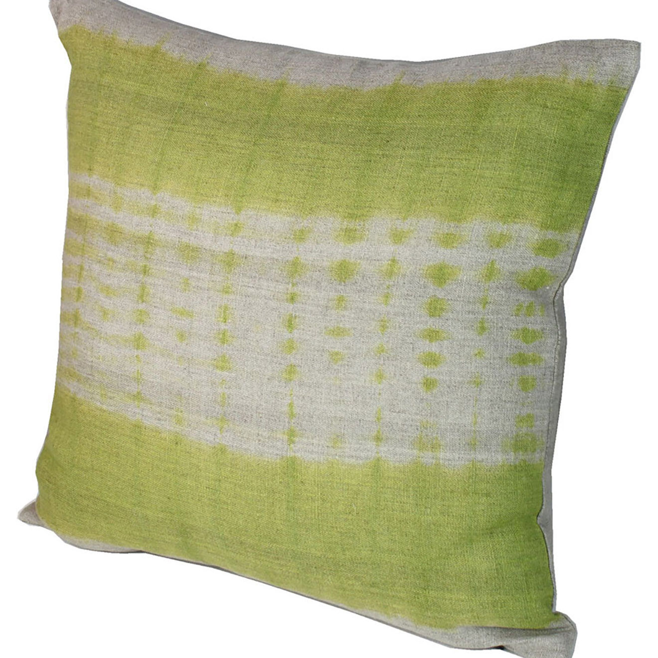 En Fil d'Indienne Housse de coussin Ondée toile de lin celeri - 45x45 cm