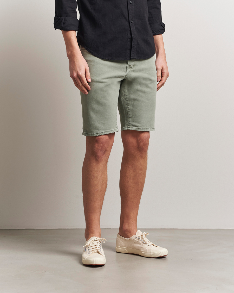 Replay RBJ981 Stretch Denim Shorts Light Sage Green