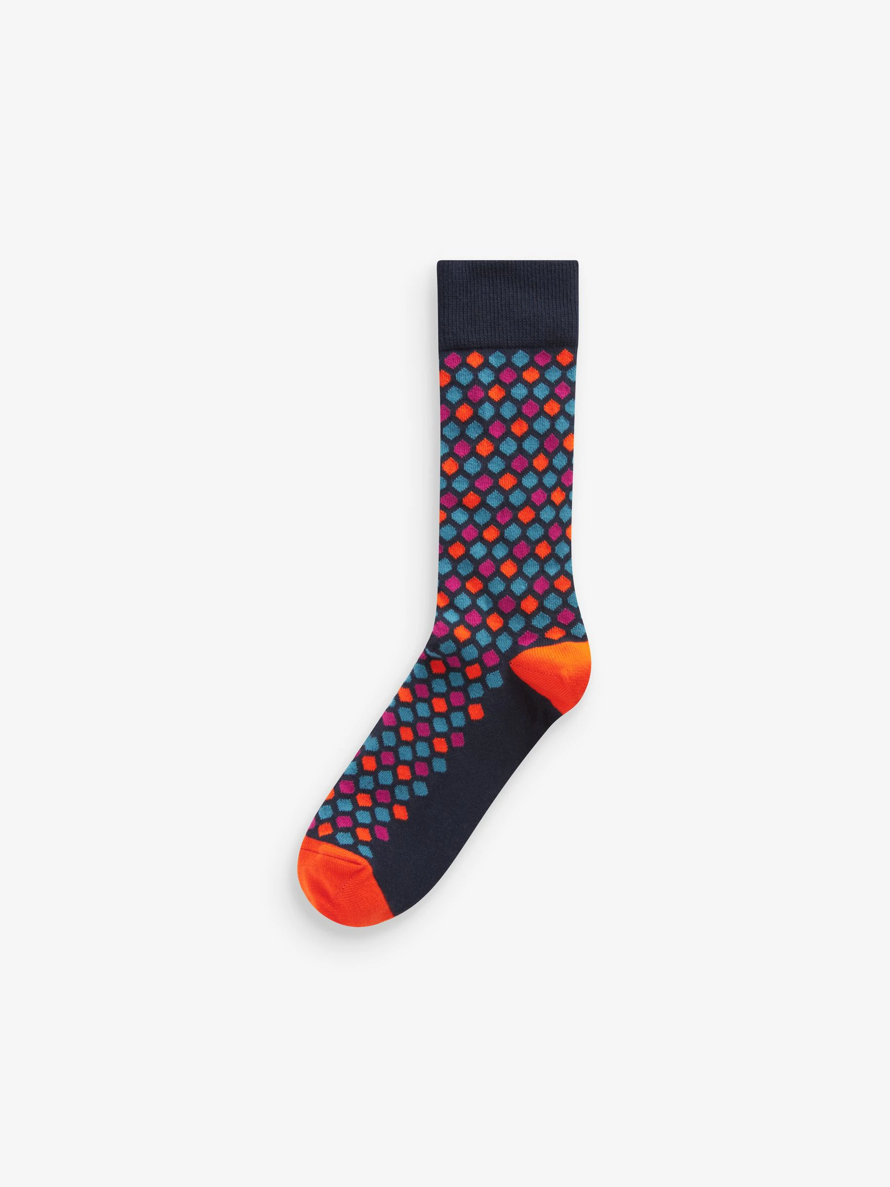 Felgekleurd geometrisch gestreept - Set van 8 sokken met patroon