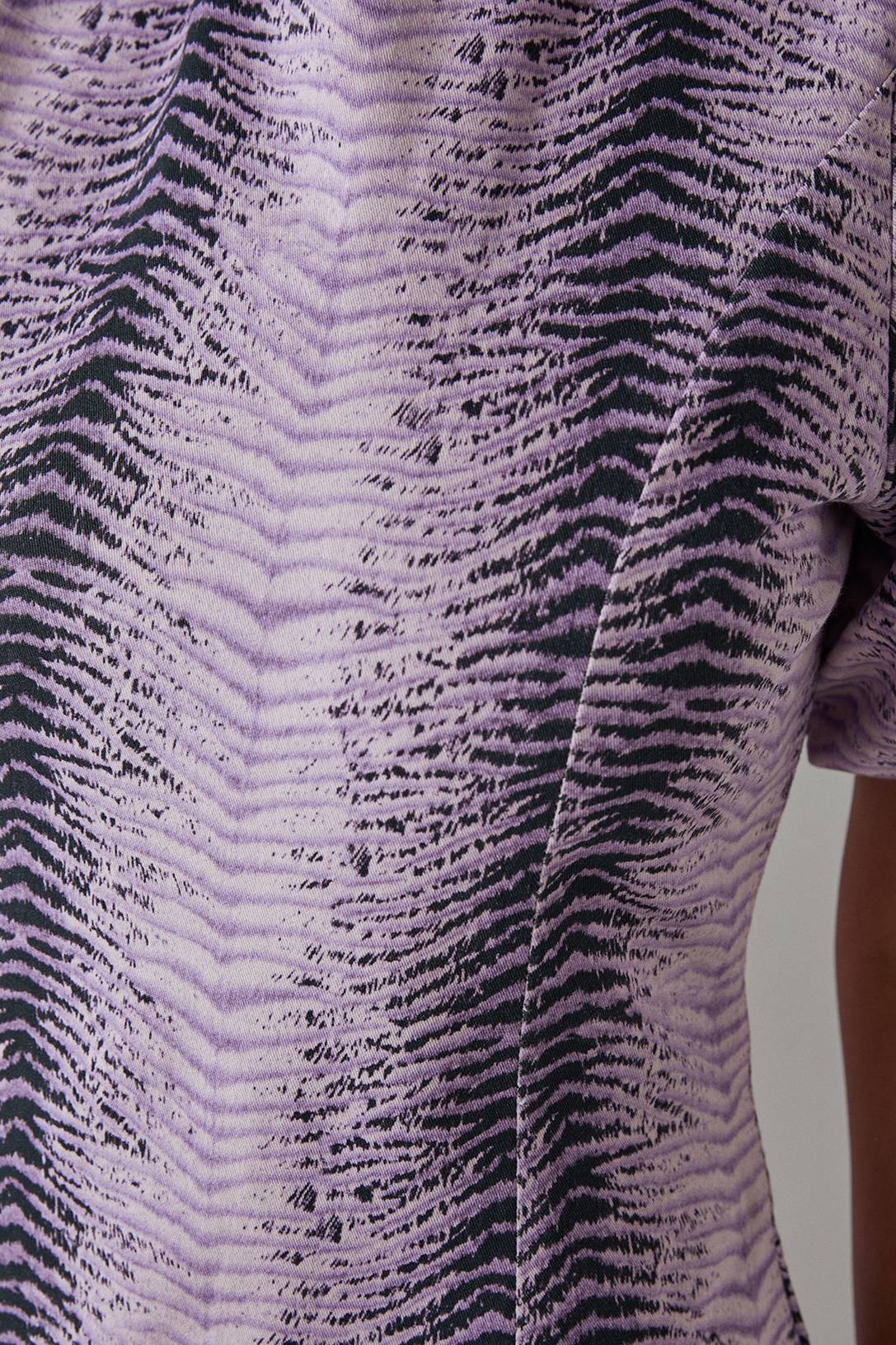 Warehouse Robe Midi à Imprimé Animalier avec Manches Bouffantes et Ourlet à Volants