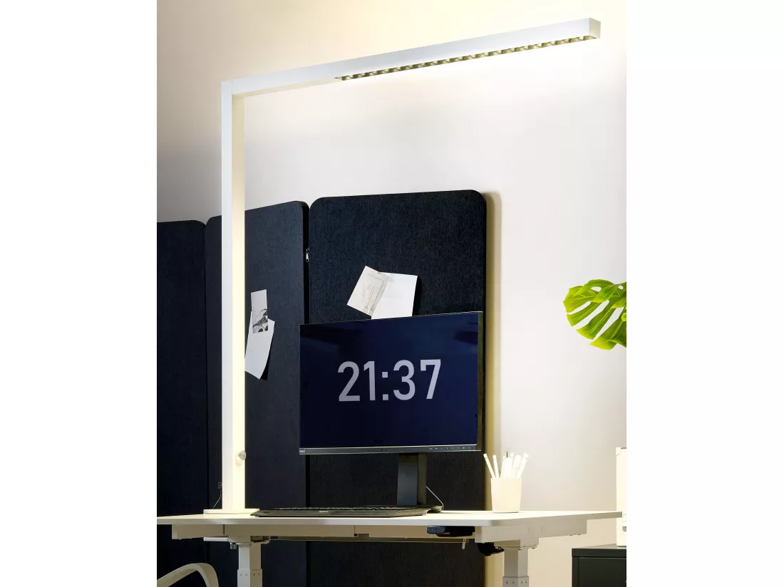 Lampe de bureau LED à pince VOLANS Avec variateur Métal Blanc